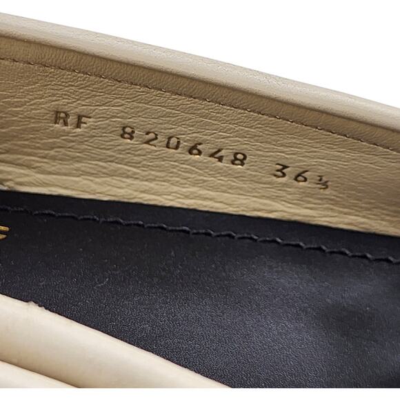 Saint Laurent YSL Monogram Leather Loafers Marble White EU 36.5 US 6.5 - $1050 - Picture 11 of 12